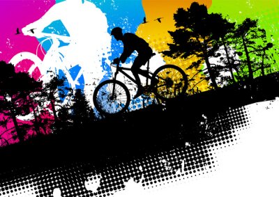 Sticker Farbige Mountainbike abstrakten Hintergrund