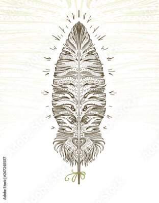 Sticker Feather ornamental symbol