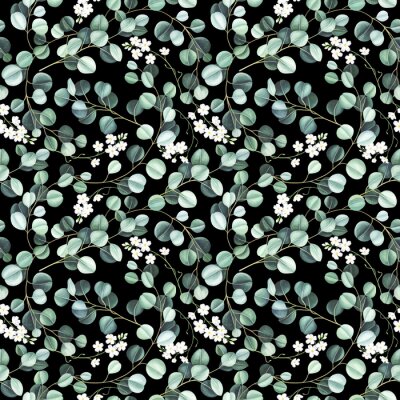 Sticker Feine Blätter auf schwarzem Hintergrund