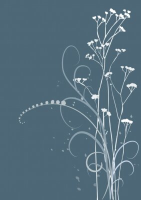 Sticker Feldblumen auf blauem Hintergrund