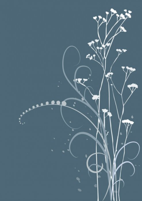 Sticker Feldblumen auf blauem Hintergrund