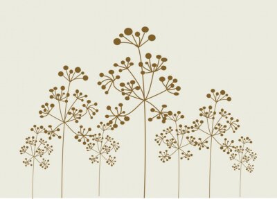 Sticker Feldblumen auf grauem Hintergrund