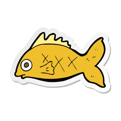 Sticker Fische Goldfisch mit drei Ixen auf dem Körper