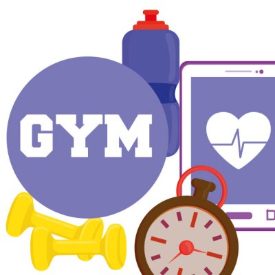 Sticker Fitness-und Fitness-Symbole Design