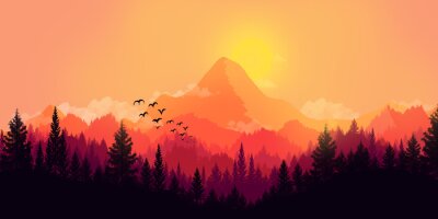 Sticker Flache Landschaft