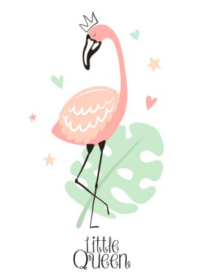 Flamingo mit Fensterblatt