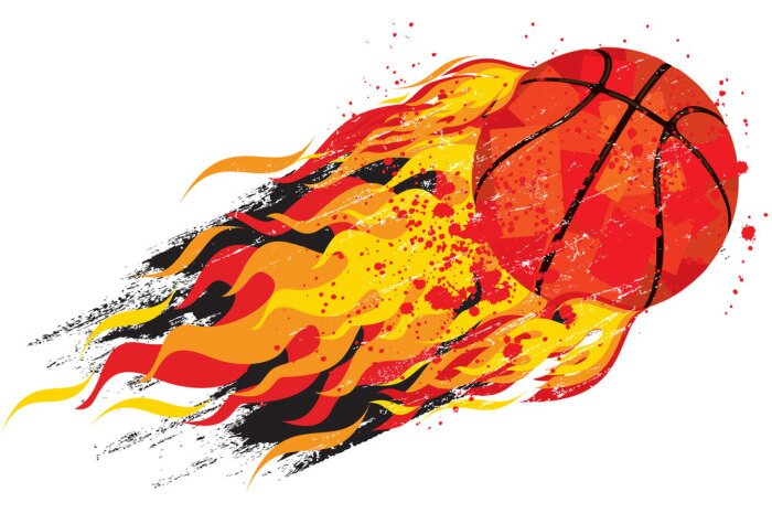 Sticker Flammender Basketball