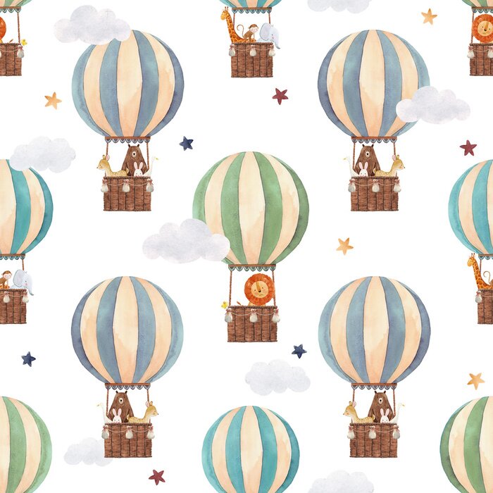 Sticker Fliegende Luftballons mit Tieren