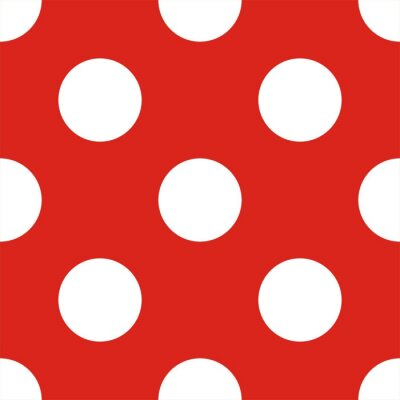 Sticker Fliesenvektormuster mit weißen Tupfen auf rotem Hintergrund