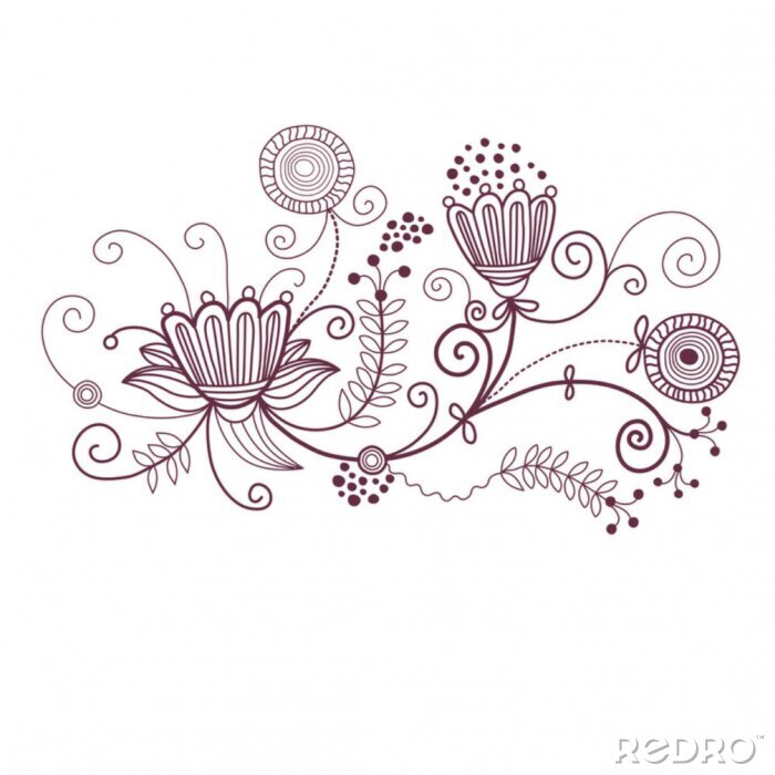 Sticker floral background