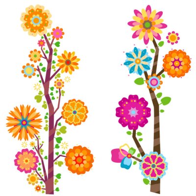 Sticker floral Bäume