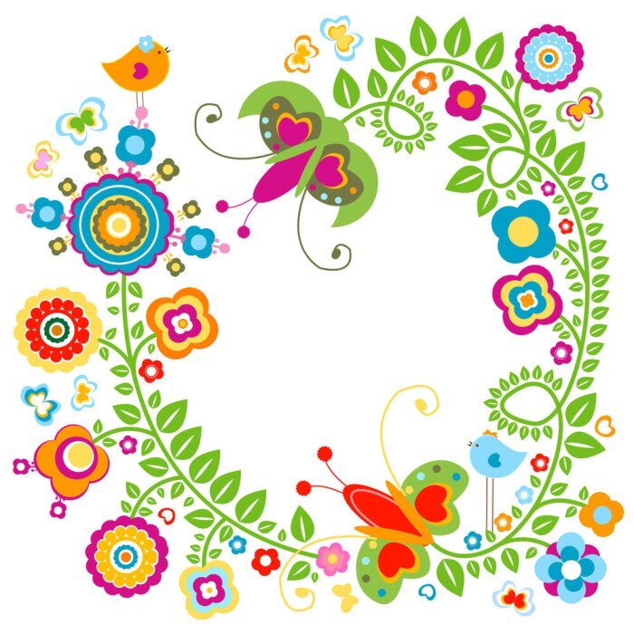 Sticker floral -Karte