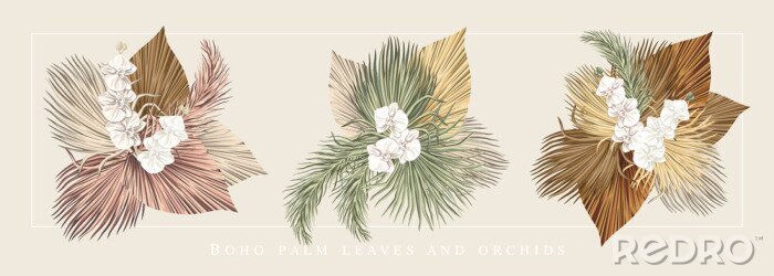 Sticker Florale Kompositionen im Boho-Stil
