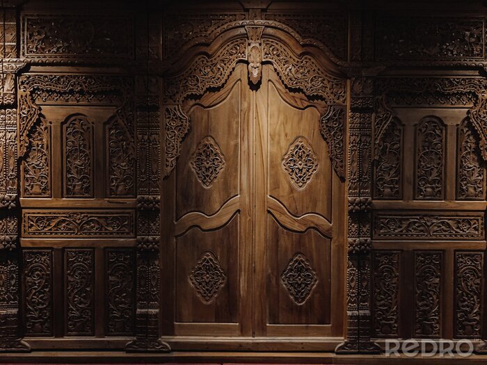 Sticker Florale Muster auf der Türverzierung