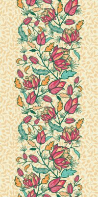 Sticker Florales Muster auf blättrigem Hintergrund