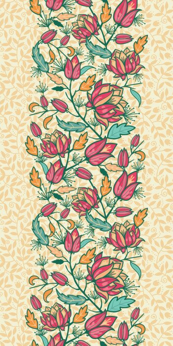 Sticker Florales Muster auf blättrigem Hintergrund