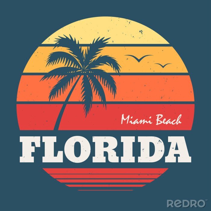 Sticker Florida Miami Beach T-Stück Druck