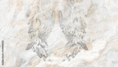 Flügel auf marmoriertem Hintergrund
