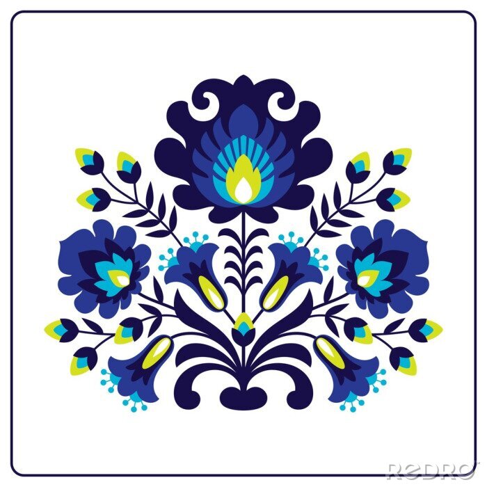 Sticker Folk Scherenschnitten - Blumen