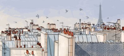 Sticker Frankreich - Paris Dächer