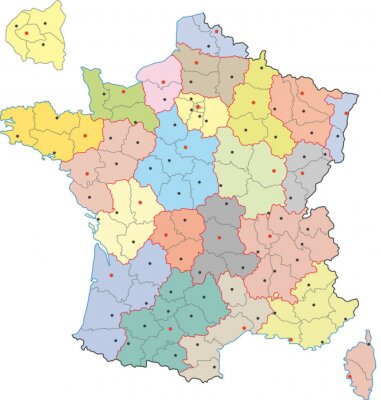 Sticker Frankreich, Region, Département
