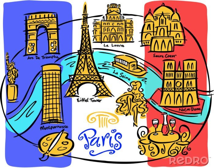 Sticker Französische Symbole