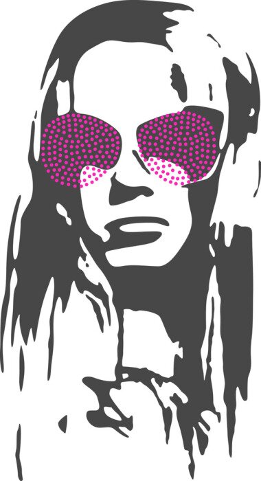 Sticker Frau mit rosa Brille