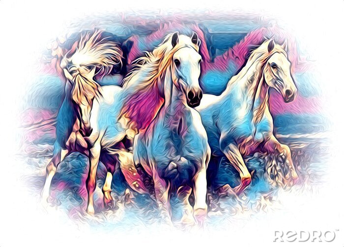 Sticker Freehand horse head pencil drawing