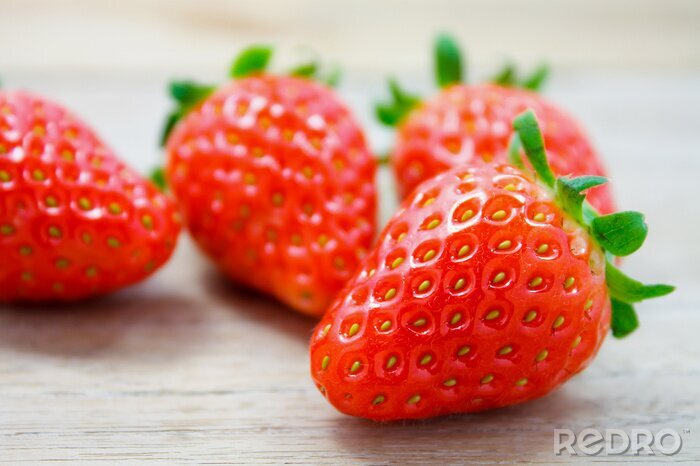 Sticker Frische Erdbeeren Nahaufnahme