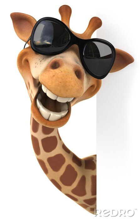 Sticker Fröhliche Giraffe mit Brille