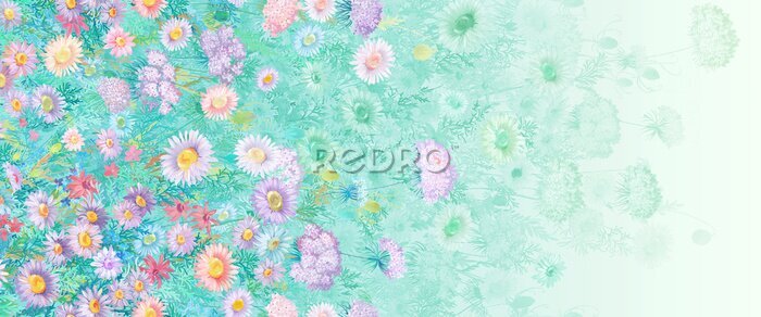 Sticker Frühlingsblühende Wiese