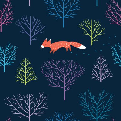 Fuchs im Wald skandinavischer Stil