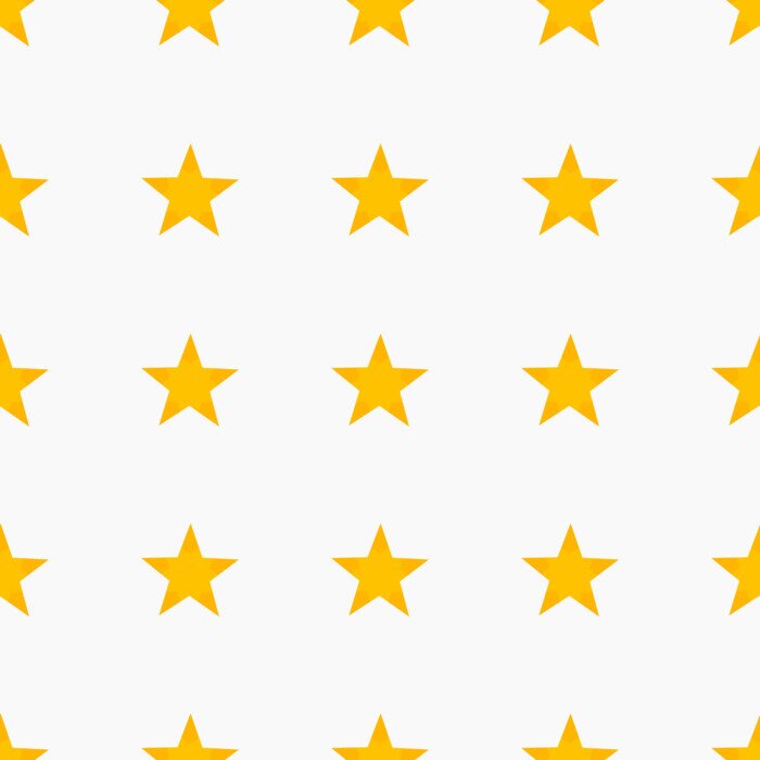 Sticker Fünfzackige gelbe Sterne auf weißem Hintergrund