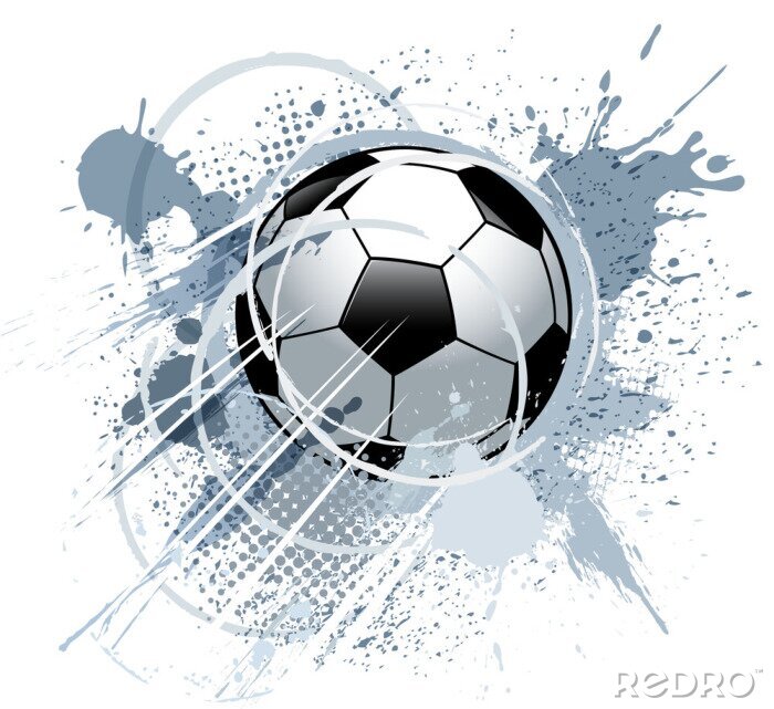 Sticker Fußball auf abstraktem Fleck