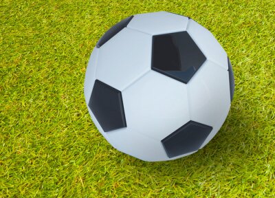 Sticker Fußball auf grünem Gras