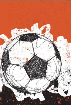 Fußball Grafik mit Skizze eines Balls