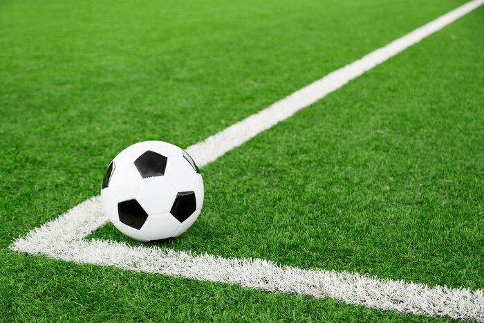 Sticker Fußball in der Ecke