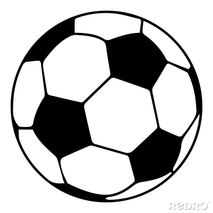 Sticker Fußball minimalistische Illustration schwarz-weiß