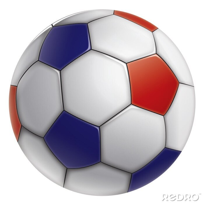 Sticker Fußball weiß-rot-blau