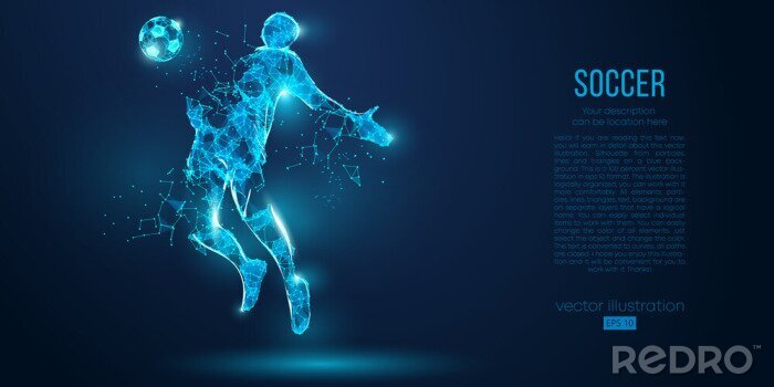 Sticker Futuristische Fußballgrafik inspiriert von modernen Hologrammen
