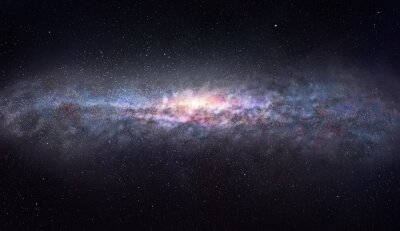 Sticker Galaxie bei Nacht und Himmel voller Sterne