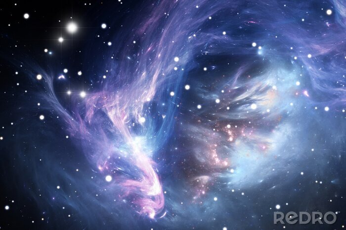 Sticker Galaxie mit blauem Nebel