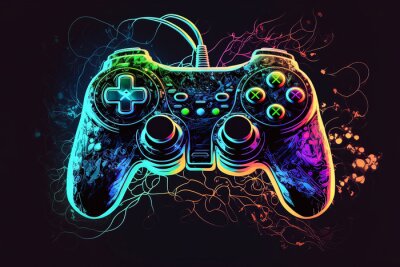 Sticker Gaming-Joystick-Pad in Neonfarben