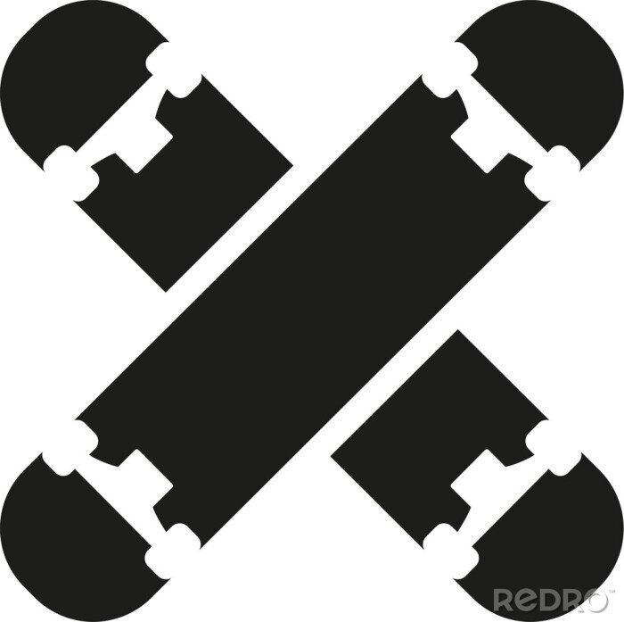 Sticker Gekreuzte Skateboardikonen