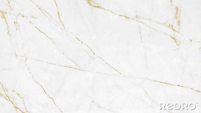 Sticker gelbe Risse auf weißem Marmor