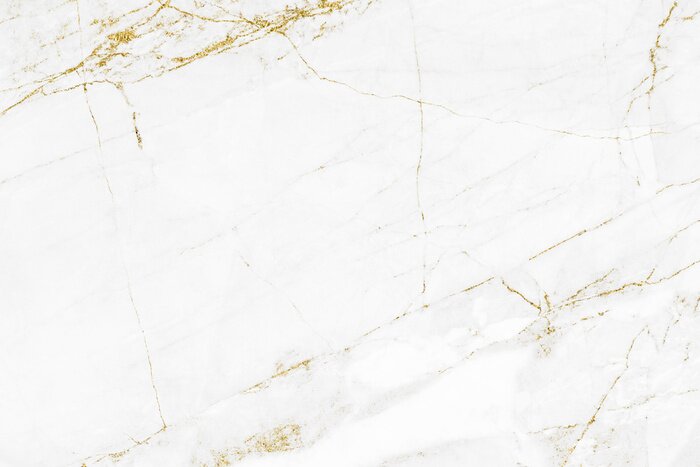 Sticker Gelbe Risse in weißem Marmor