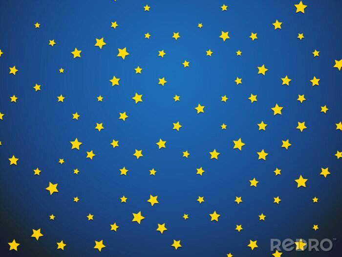 Sticker Gelbe Sterne auf dunkelblauem Hintergrund Grafik