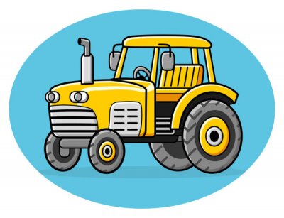 Sticker Gelbe Traktor-Symbol.