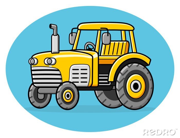 Sticker Gelbe Traktor-Symbol.