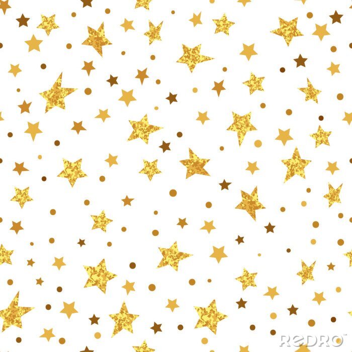 Sticker Gelbe und braune Sterne und Punkte